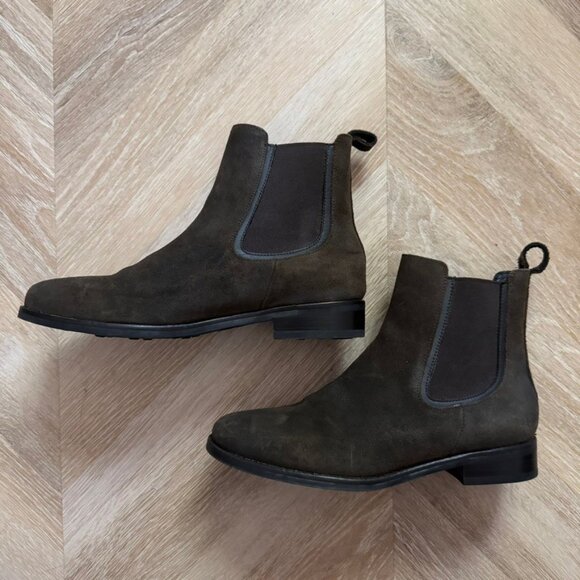 Thursday everyday Womens Suede Brown Leather Ankle Chelsea Boots Sz 9.5 - Picture 1 of 7